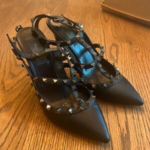 Valentino Studded Heels 38.5 Black
